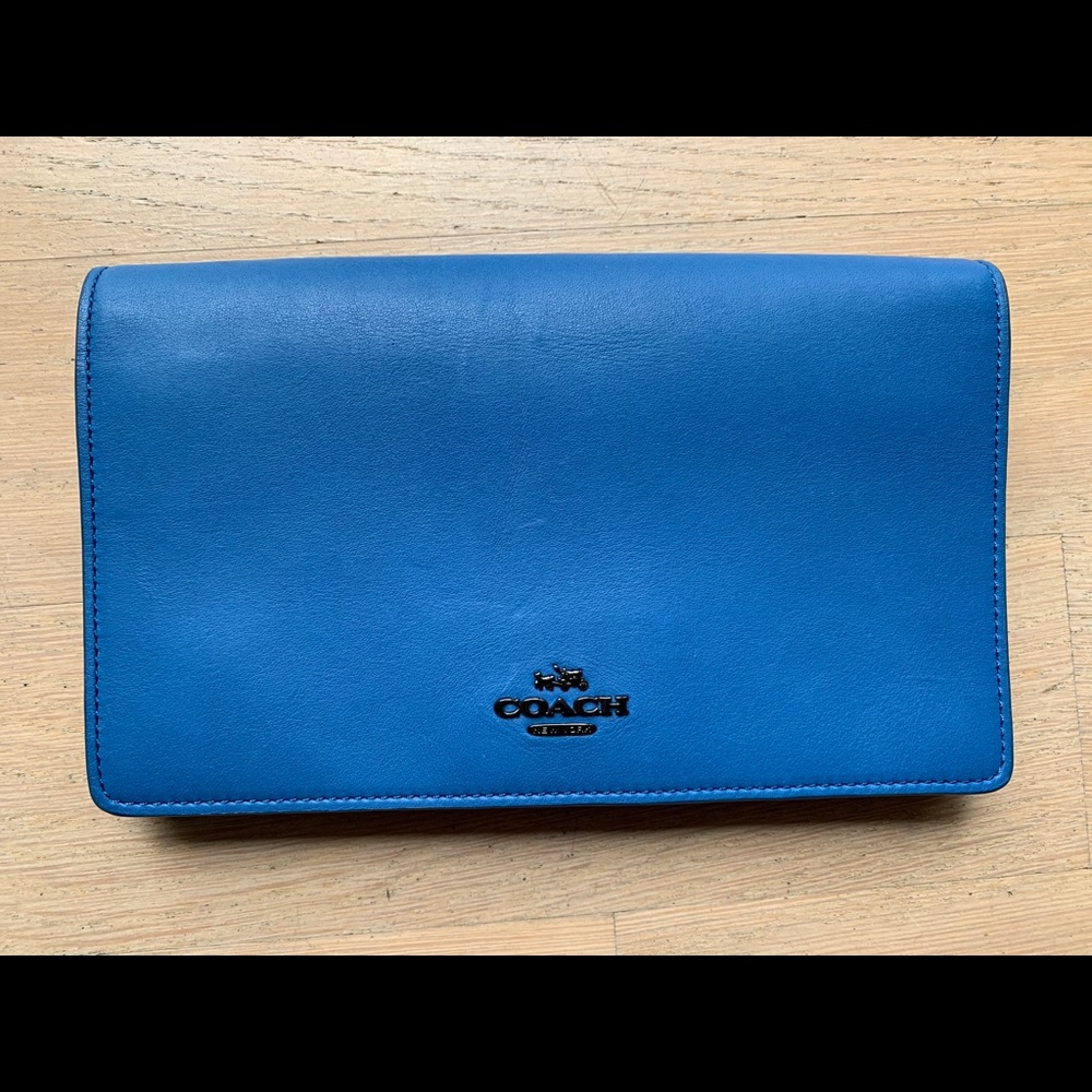COPY - Coach BRAND NEW Blue Foldover Crossbody Clutch